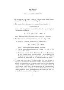 Physics 302 Final Exam 17 December 2010, 2:00-5:00 PM