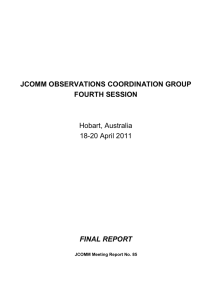 JCOMM OBSERVATIONS COORDINATION GROUP FOURTH SESSION  Hobart, Australia
