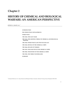 Chapter 2 HISTORY OF CHEMICAL AND BIOLOGICAL WARFARE: AN AMERICAN PERSPECTIVE