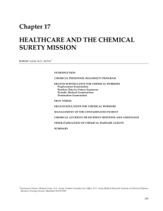 Chapter 17 HEALTHCARE AND THE CHEMICAL SURETY MISSION