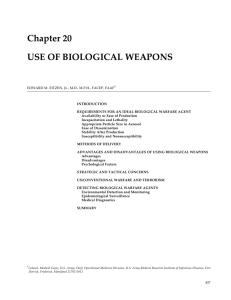 Chapter 20 USE OF BIOLOGICAL WEAPONS