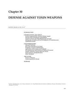 Chapter 30 DEFENSE AGAINST TOXIN WEAPONS