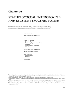 Chapter 31 STAPHYLOCOCCAL ENTEROTOXIN B AND RELATED PYROGENIC TOXINS