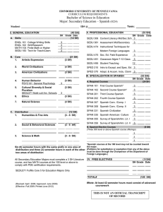 Bachelor of Science in Education Major: Secondary Education – Spanish