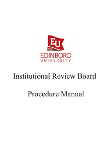 Institutional Review Board Procedure Manual