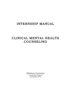 INTERNSHIP MANUAL CLINICAL MENTAL HEALTH COUNSELING