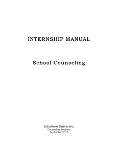 INTERNSHIP MANUAL School Counseling Edinboro University