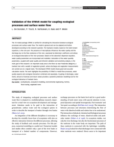 Validation of the STRIVE model for coupling ecological ABSTRACT
