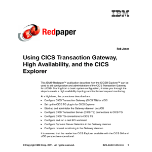 Red paper Using CICS Transaction Gateway, High Availability, and the CICS