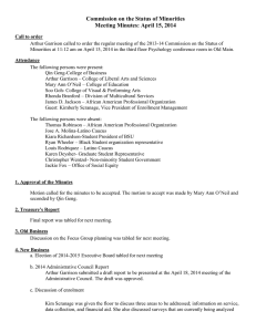 Commission on the Status of Minorities Meeting Minutes: April 15, 2014