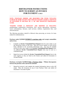 RHIT/BANNER INSTRUCTIONS HOW TO SUBMIT AN INVOICE FOR PAYMENT