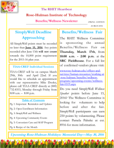 Benefits/Wellness  Fair SimplyWell Deadline Approaching Rose-Hulman Institute of  Technology