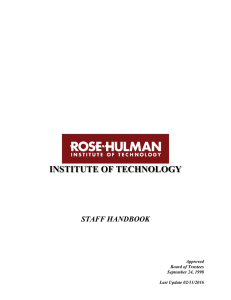 INSTITUTE OF TECHNOLOGY STAFF HANDBOOK Approved