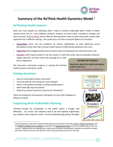 Summary of the ReThink Health Dynamics Model  ReThinking Health Systems
