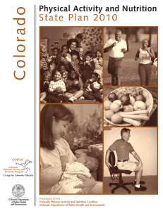 Colorado State Plan 2010 Physical Activity and Nutrition COPAN