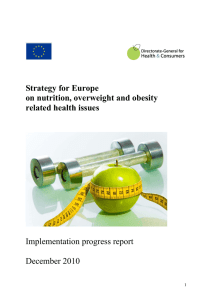 Strategy for Europe on nutrition, overweight and obesity related health issues