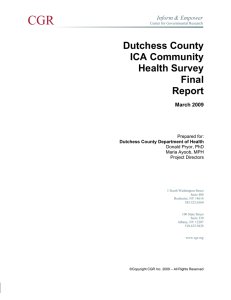 Dutchess County ICA Community Health Survey Final