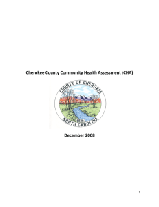 Cherokee County Community Health Assessment (CHA)    December 2008 1 