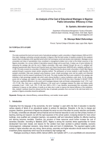 An Analysis of the Cost of Educational Wastages in Nigerian