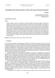 An Evaluation about Television Serials in Turkey in the Context... Enes Bal Journal of Educational and Social Research MCSER Publishing, Rome-Italy