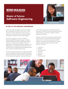 Software Engineering Master of Science BE PART OF THIS EMERGING PHENOMENON