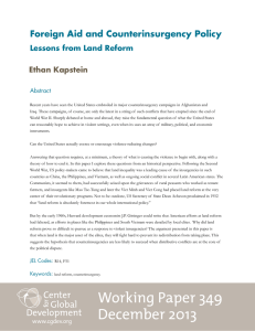 Foreign Aid and Counterinsurgency Policy Lessons from Land Reform Ethan Kapstein