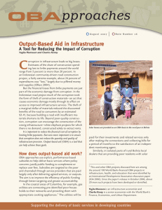 C pproaches Output-Based Aid in Infrastructure