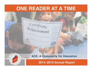ONE READER AT A TIME 2014–2015 Annual Report