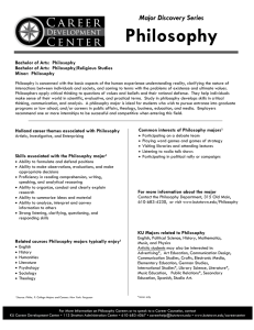 Philosophy Major Discovery Series Bachelor of Arts:  Philosophy