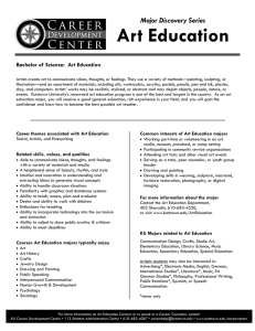 Art Education Major Discovery Series Bachelor of Science:  Art Education