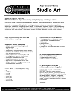 Studio Art Major Discovery Series Bachelor of Fine Arts:  Studio Art