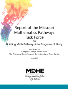 Report of the Missouri Mathematics Pathways Task Force on