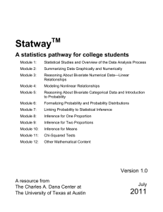Statway  TM A statistics pathway for college students