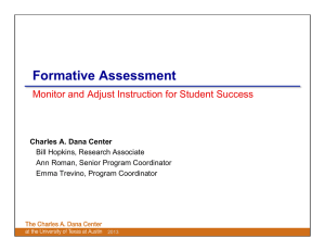 Formative Assessment Monitor and Adjust Instruction for Student Success