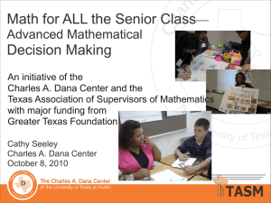 Math for ALL the Senior Class Decision Making — Advanced Mathematical