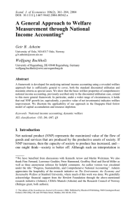 A General Approach to Welfare Measurement through National Income Accounting* Geir B. Asheim