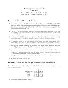 Homework Assignment 3 Physics 55 Problem 1: Some Shorter Problems Made available: