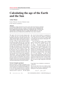 Calculating the age of the Earth and the Sun Arthur Stinner
