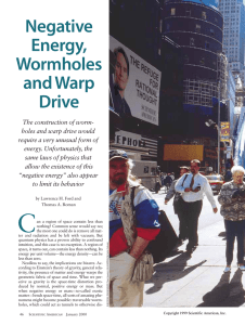 Negative Energy, Wormholes and Warp