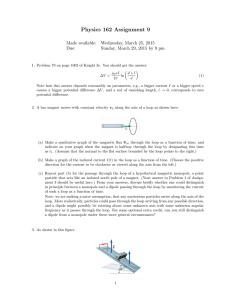 Physics 162 Assignment 9 Made available: Wednesday, March 25, 2015 Due: