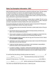 Sales Tax Exemption Information - ESU