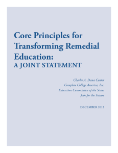 Core Principles for Transforming Remedial Education: