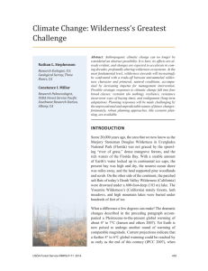 Climate Change: Wilderness’s Greatest Challenge Nathan L. Stephenson