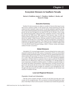 Chapter 2 Ecosystem Stressors in Southern Nevada Executive Summary