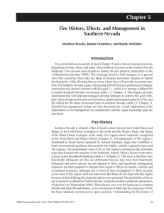 Chapter 5 Fire History, Effects, and Management in Southern Nevada Introduction