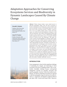 Adaptation Approaches for Conserving Ecosystems Services and Biodiversity in