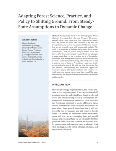 Adapting Forest Science, Practice, and Policy to Shifting Ground: From Steady-