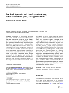 Bud bank dynamics and clonal growth strategy Jacqueline P. Ott