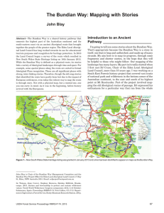 The Bundian Way: Mapping with Stories John Blay Introduction to an Ancient