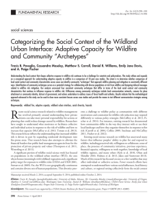 Categorizing the Social Context of the Wildland and Community “Archetypes”